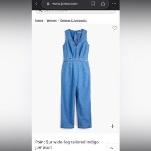 J Crew point sur denim jumpsuit sz 4